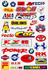 Adesivi Bmw Puma Michelin Ferrari Volvo Nissan Fila Camel Power Toyota Nike Moto