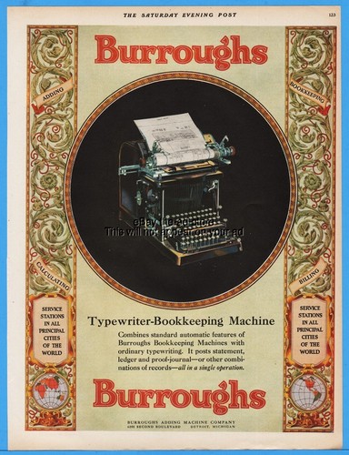 1929 burroughs adding machine - 1929,