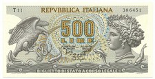 500 LIRE BIGLIETTO DI STATO ARETUSA 20/06/1966 FDS-/FDS
