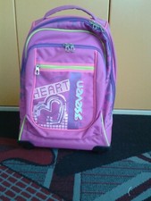 TROLLEY ZAINO SCUOLA SEVEN HEART -  BAMBINA - COLORE ROSA spallacci a scomparsa