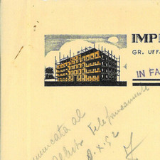 Roma Foro Italico. Carta int. IMPRESA COSTRUZIONI CARONI ITALO, 1952