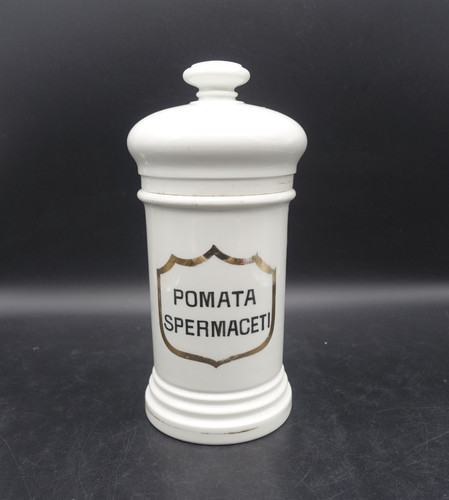 Antico barattolo con - , coperchio