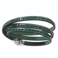 bracciale unisex pelle verde