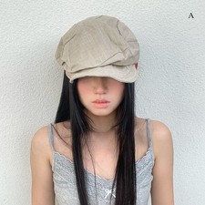 Donna Plaid Basco Cappello Giapponese Stile Vintage Coppola Sottile Moda Casual