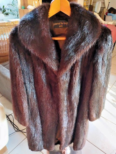 Manteau long vison sombre - long,