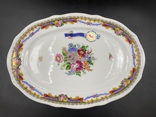 Piatto decorativo portate stoviglie porcellana ElleGi LG stile Limoges fiori Oro