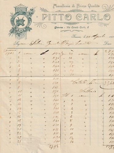 1892 fattura commerciale - 1892,