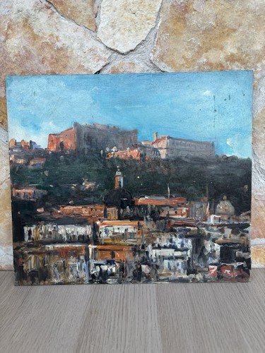 Quadro paesaggio con case - con, case-