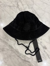 Cappello schiaccia secchiello Supreme X Stone Island in velluto a coste nero S/M FW20