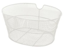 CESTINO IN FERRO OVALE ANTERIORE BICICLETTA CESTO BICI 38x29x19 cm COLORE BIANCO