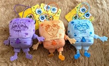 Spongebob arcobaleno simpatica mini mascotte viola, arancione, azzurro set 3 pezzi