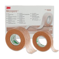 Micropore 3M Tape Extension Ciglia Cerotto Non Tessuto Marrone Chiaro Pelle Ipoallergenica