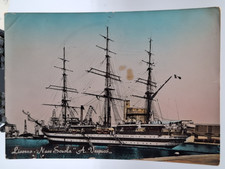 🟢 cartolina d'epoca livorno nave scuola A, vespucci