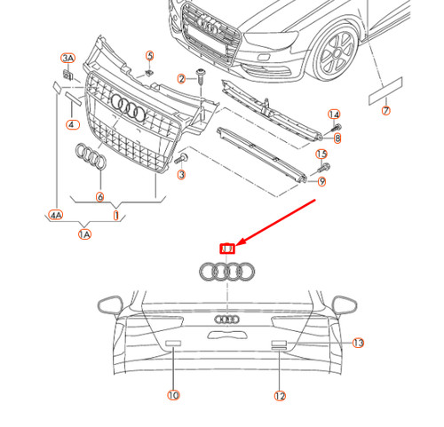Audi 8t3 rear emblem - 8t3,
