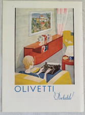 OLIVETTI MACCHINA DA SCRIVERE PORTATILE ILLUSTRAZIONE PUBBLICITA' 1932