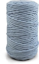 1x corda macramè colorata azzurro chiaro 5 mm 100 m corda cotone singola ritorta