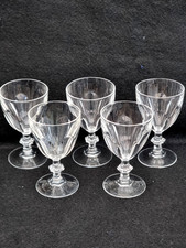 5 bicchieri da vino vintage in cristallo taglio sfaccettato