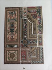 1871 Cromolitografia Architettura Privata Pittura decorativa Didot