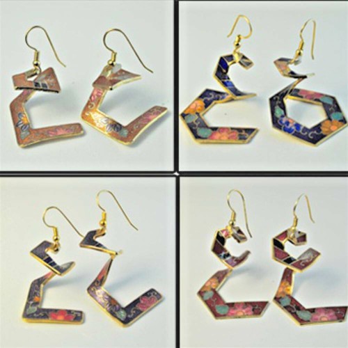 Cloisonne orecchini pendenti - cloisonne,
