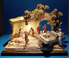 Presepe artigianale su base in