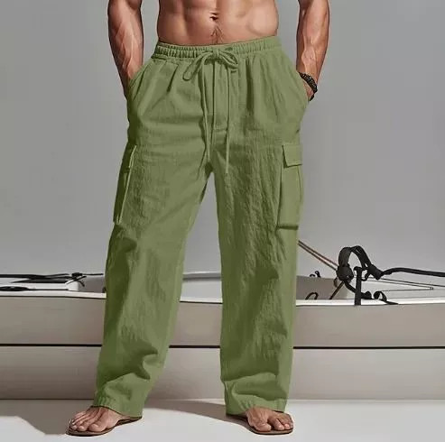 Pantaloni uomo cargo verde - pantaloni,