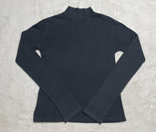 Brandy Melville girocollo donna taglia unica nero manica lunga costina maglia elasticizzata