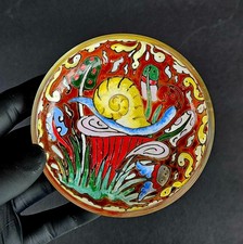 Piatto smaltato vetro Moser Art Decò vintage 111