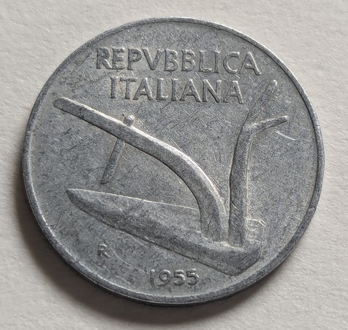 Repubblica italiana 1955 10l - repubblica, italiana,