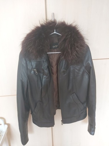 Giacca pelle con pelliccia - in,