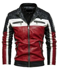Giacca pelle biker uomo slim