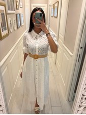 Abito cotone pizzo sangallo - pizzo,