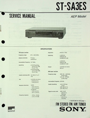Service manual sony - service,