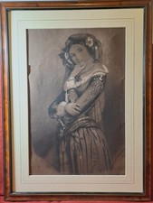 Disegno Antico. Bellissimo disegno di donna,sul retro si riporta il suo nome!!