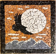 AQUILA - ROSONE MOSAICO ANTICATO marmo su rete per interni esterni 60X60X1 cm