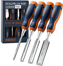 💚Set Di Scalpelli per Legno 4 Pz per Legno Professionale 6 Mm 12 Mm 18 Mm 24 Mm
