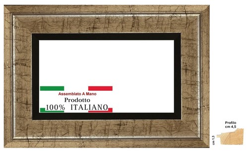 Cornice argento con rigo - argento,