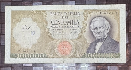 100000 lire manzoni - manzoni, decreto