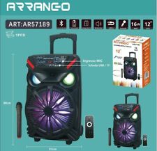 Cassa Acustica Batteria Ricaric 12" Portatile Bluetooth FM USB Microfono Karaoke