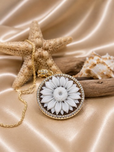 Collana cammeo floreale - cammeo,