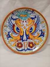 BELLISSIMO   PIATTO   TONDO  IN  CERAMICA   DERUTA   DIPINTO   A  MANO