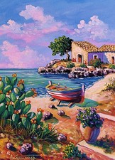COMPRALO SUBITO 120 EURO   35x50 quadro dipinto olio  paesaggio  marina  firmato