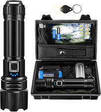 Torcia LED Potente Professionale Con Batteria 5000Mah,Ricaricabile USB Torce LED