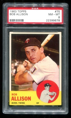 1963 topps bob allison psa - 1963,