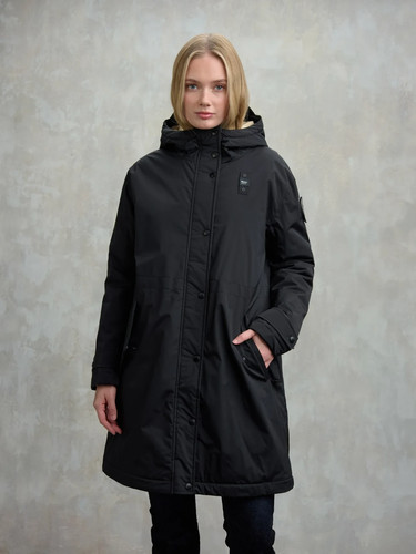 Blauer donna parka foderato - donna,