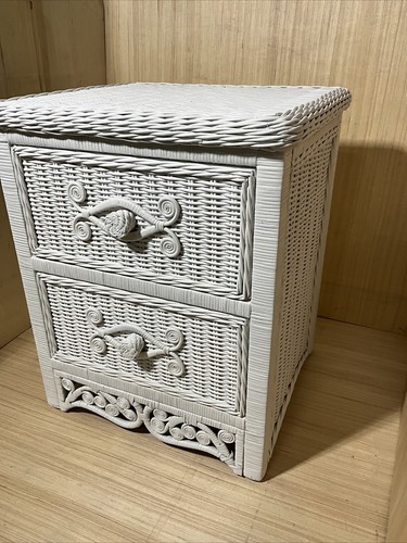 Comodino vimini bianco - comodino,