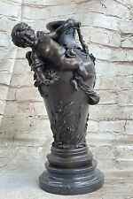 Art Deco Vittoriano Stile Bambino Angelo Cherubini Vaso Bronzo Statua Sale