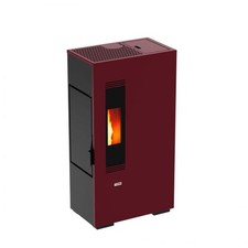 King stufa a pellet king mini 5 slim, bordeaux, 4,9 kw-n, rivestimento in acciai
