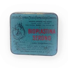 1980ca * Scatola, Barattolo in Latta "Bioplastina Serono - 6 Fiale di Emulsione