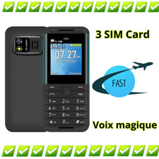 Mini téléphone portable GSM sans internet - 3 cartes SIM