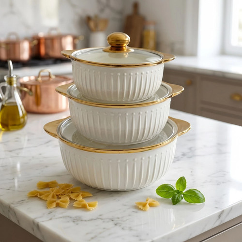 Set 3pz casseruola ceramica - casseruola,